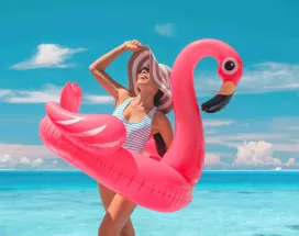 mulher de férias